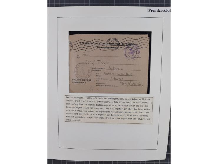 1941/47, umfangreiche Sammlung “Kriegsgefangenen- und Suchdienstpost” mit vielen verschiedenen Lagern, Zensuren, Überrolller,