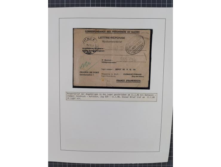 1941/47, umfangreiche Sammlung “Kriegsgefangenen- und Suchdienstpost” mit vielen verschiedenen Lagern, Zensuren, Überrolller,