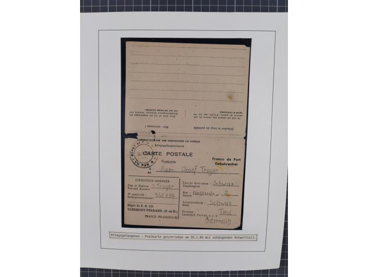 1941/47, umfangreiche Sammlung “Kriegsgefangenen- und Suchdienstpost” mit vielen verschiedenen Lagern, Zensuren, Überrolller,