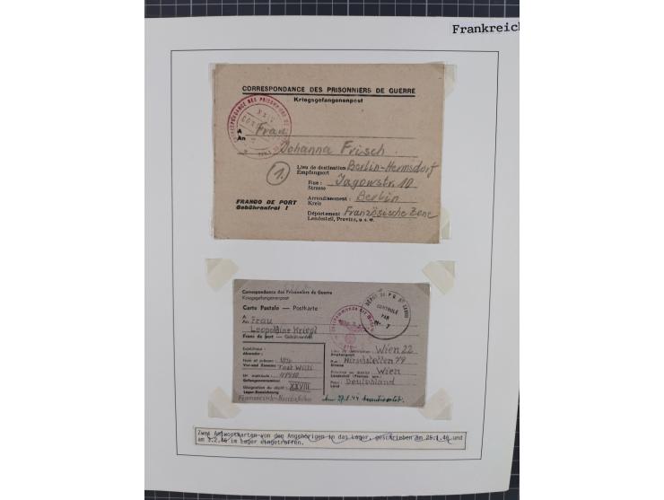 1941/47, umfangreiche Sammlung “Kriegsgefangenen- und Suchdienstpost” mit vielen verschiedenen Lagern, Zensuren, Überrolller,