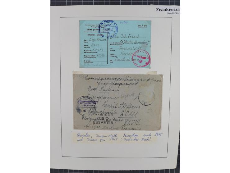 1941/47, umfangreiche Sammlung “Kriegsgefangenen- und Suchdienstpost” mit vielen verschiedenen Lagern, Zensuren, Überrolller,