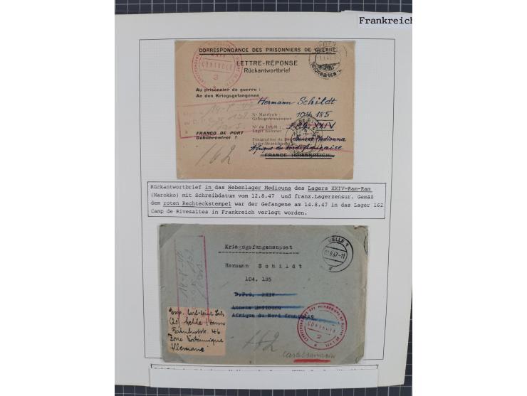 1941/47, umfangreiche Sammlung “Kriegsgefangenen- und Suchdienstpost” mit vielen verschiedenen Lagern, Zensuren, Überrolller,