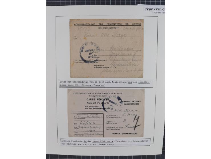 1941/47, umfangreiche Sammlung “Kriegsgefangenen- und Suchdienstpost” mit vielen verschiedenen Lagern, Zensuren, Überrolller,