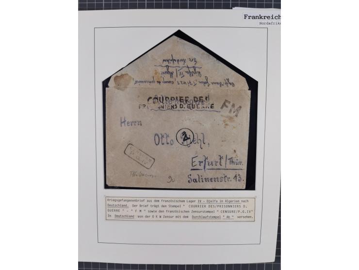 1941/47, umfangreiche Sammlung “Kriegsgefangenen- und Suchdienstpost” mit vielen verschiedenen Lagern, Zensuren, Überrolller,