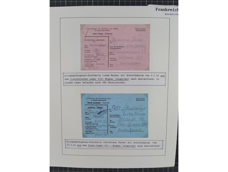 1941/47, umfangreiche Sammlung “Kriegsgefangenen- und Suchdienstpost” mit vielen verschiedenen Lagern, Zensuren, Überrolller,