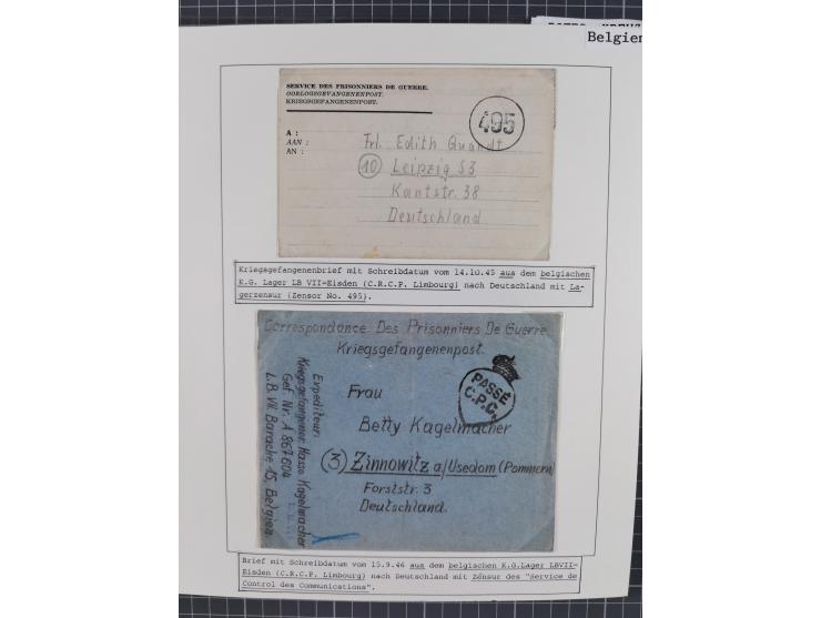 1941/47, umfangreiche Sammlung “Kriegsgefangenen- und Suchdienstpost” mit vielen verschiedenen Lagern, Zensuren, Überrolller,
