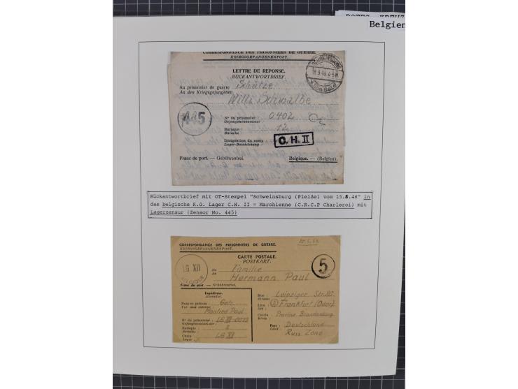 1941/47, umfangreiche Sammlung “Kriegsgefangenen- und Suchdienstpost” mit vielen verschiedenen Lagern, Zensuren, Überrolller,
