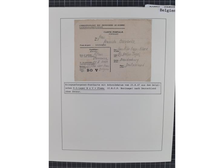 1941/47, umfangreiche Sammlung “Kriegsgefangenen- und Suchdienstpost” mit vielen verschiedenen Lagern, Zensuren, Überrolller,