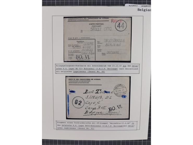 1941/47, umfangreiche Sammlung “Kriegsgefangenen- und Suchdienstpost” mit vielen verschiedenen Lagern, Zensuren, Überrolller,