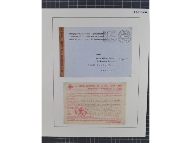 1941/47, umfangreiche Sammlung “Kriegsgefangenen- und Suchdienstpost” mit vielen verschiedenen Lagern, Zensuren, Überrolller,