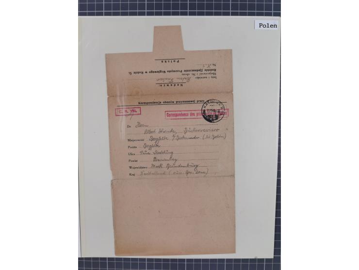 1941/47, umfangreiche Sammlung “Kriegsgefangenen- und Suchdienstpost” mit vielen verschiedenen Lagern, Zensuren, Überrolller,