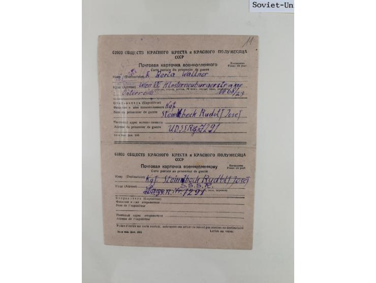 1941/47, umfangreiche Sammlung “Kriegsgefangenen- und Suchdienstpost” mit vielen verschiedenen Lagern, Zensuren, Überrolller,