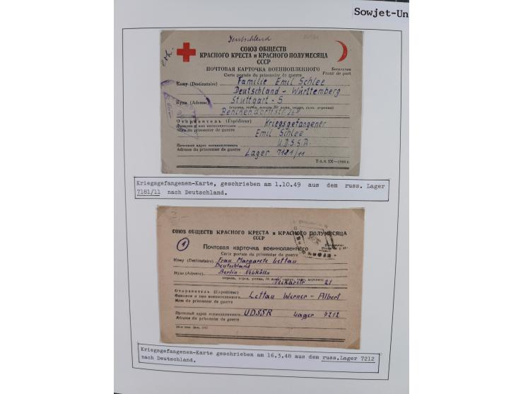 1941/47, umfangreiche Sammlung “Kriegsgefangenen- und Suchdienstpost” mit vielen verschiedenen Lagern, Zensuren, Überrolller,
