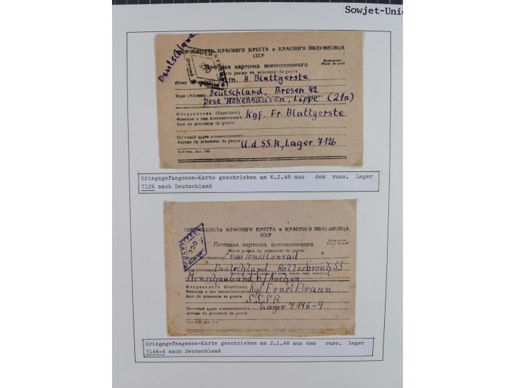 1941/47, umfangreiche Sammlung “Kriegsgefangenen- und Suchdienstpost” mit vielen verschiedenen Lagern, Zensuren, Überrolller,