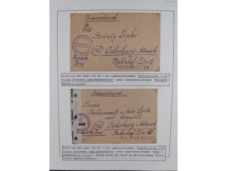 1941/47, umfangreiche Sammlung “Kriegsgefangenen- und Suchdienstpost” mit vielen verschiedenen Lagern, Zensuren, Überrolller,