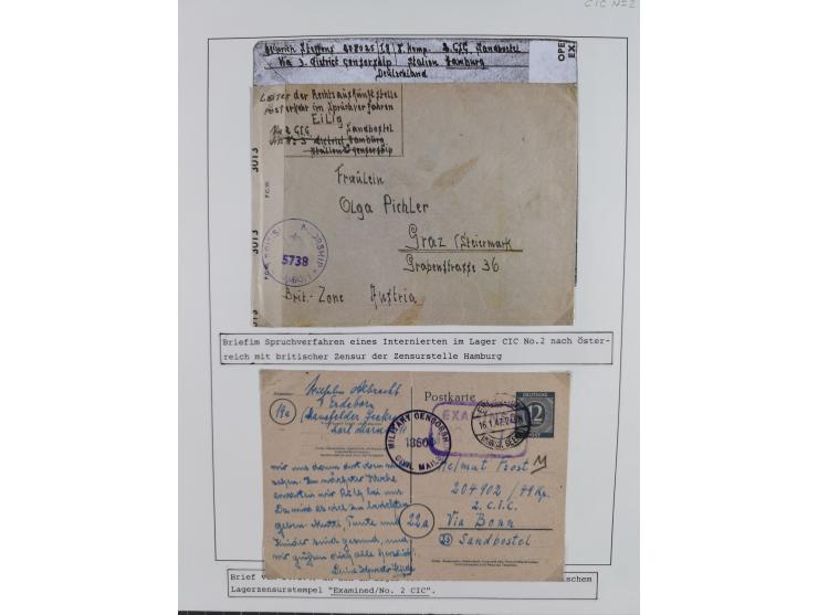 1941/47, umfangreiche Sammlung “Kriegsgefangenen- und Suchdienstpost” mit vielen verschiedenen Lagern, Zensuren, Überrolller,