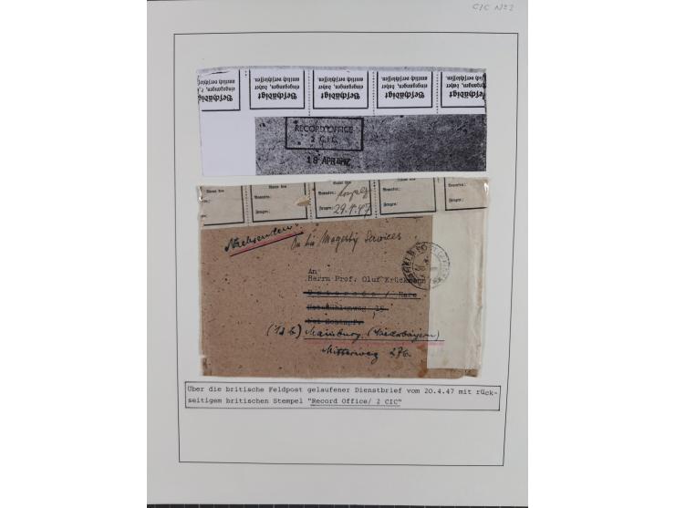 1941/47, umfangreiche Sammlung “Kriegsgefangenen- und Suchdienstpost” mit vielen verschiedenen Lagern, Zensuren, Überrolller,