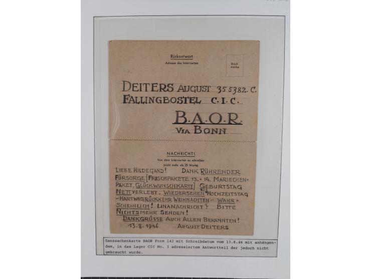 1941/47, umfangreiche Sammlung “Kriegsgefangenen- und Suchdienstpost” mit vielen verschiedenen Lagern, Zensuren, Überrolller,