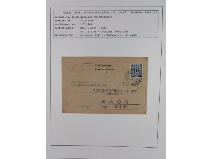 1941/47, umfangreiche Sammlung “Kriegsgefangenen- und Suchdienstpost” mit vielen verschiedenen Lagern, Zensuren, Überrolller,