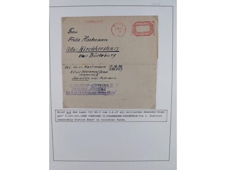 1941/47, umfangreiche Sammlung “Kriegsgefangenen- und Suchdienstpost” mit vielen verschiedenen Lagern, Zensuren, Überrolller,