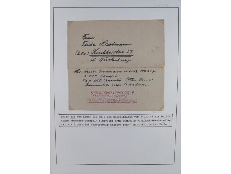 1941/47, umfangreiche Sammlung “Kriegsgefangenen- und Suchdienstpost” mit vielen verschiedenen Lagern, Zensuren, Überrolller,