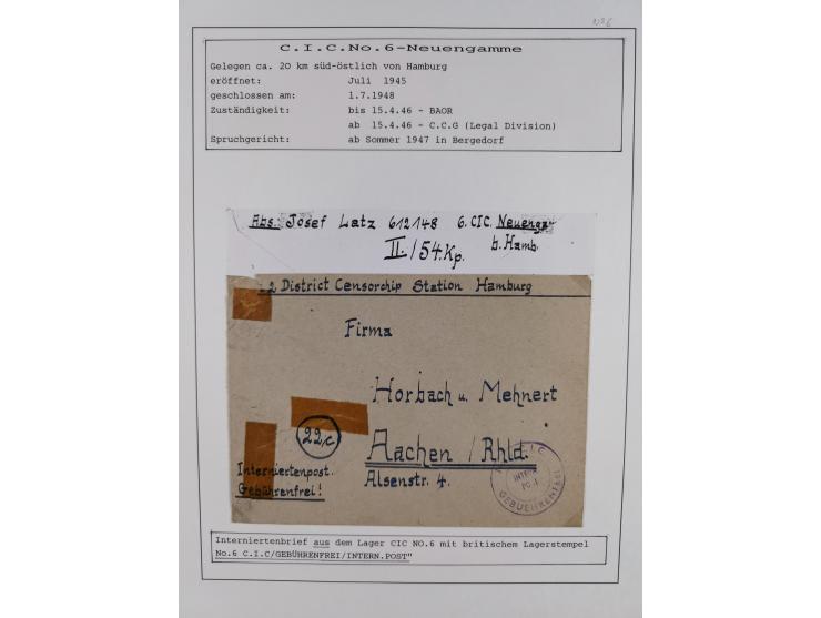 1941/47, umfangreiche Sammlung “Kriegsgefangenen- und Suchdienstpost” mit vielen verschiedenen Lagern, Zensuren, Überrolller,