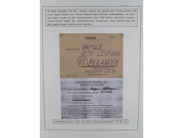 1941/47, umfangreiche Sammlung “Kriegsgefangenen- und Suchdienstpost” mit vielen verschiedenen Lagern, Zensuren, Überrolller,