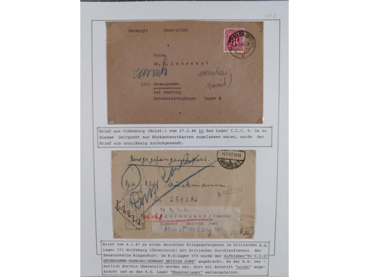 1941/47, umfangreiche Sammlung “Kriegsgefangenen- und Suchdienstpost” mit vielen verschiedenen Lagern, Zensuren, Überrolller,