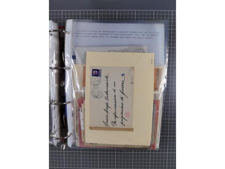 1941/47, umfangreiche Sammlung “Kriegsgefangenen- und Suchdienstpost” mit vielen verschiedenen Lagern, Zensuren, Überrolller,