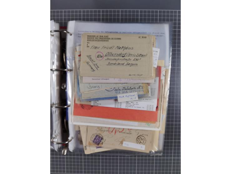 1941/47, umfangreiche Sammlung “Kriegsgefangenen- und Suchdienstpost” mit vielen verschiedenen Lagern, Zensuren, Überrolller,
