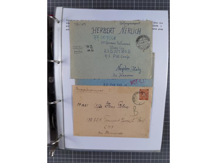 1941/47, umfangreiche Sammlung “Kriegsgefangenen- und Suchdienstpost” mit vielen verschiedenen Lagern, Zensuren, Überrolller,