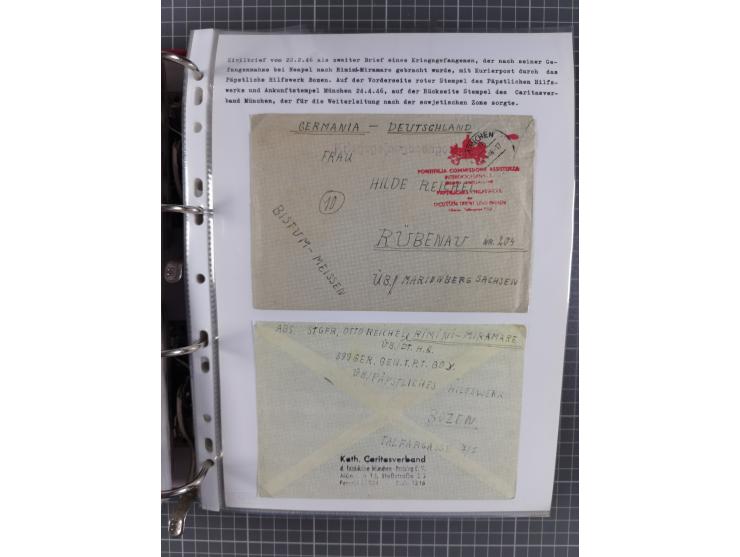 1941/47, umfangreiche Sammlung “Kriegsgefangenen- und Suchdienstpost” mit vielen verschiedenen Lagern, Zensuren, Überrolller,