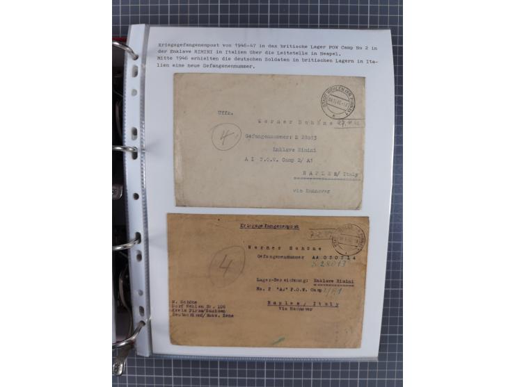 1941/47, umfangreiche Sammlung “Kriegsgefangenen- und Suchdienstpost” mit vielen verschiedenen Lagern, Zensuren, Überrolller,