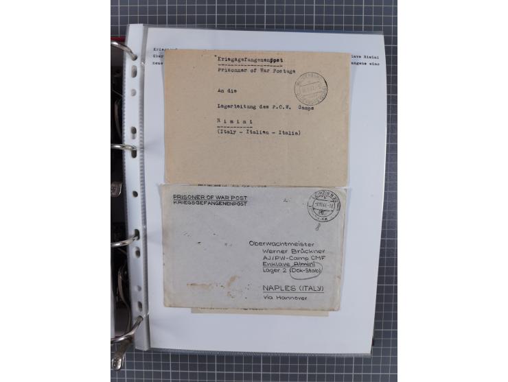 1941/47, umfangreiche Sammlung “Kriegsgefangenen- und Suchdienstpost” mit vielen verschiedenen Lagern, Zensuren, Überrolller,