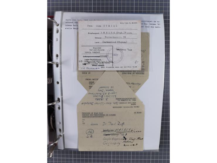 1941/47, umfangreiche Sammlung “Kriegsgefangenen- und Suchdienstpost” mit vielen verschiedenen Lagern, Zensuren, Überrolller,
