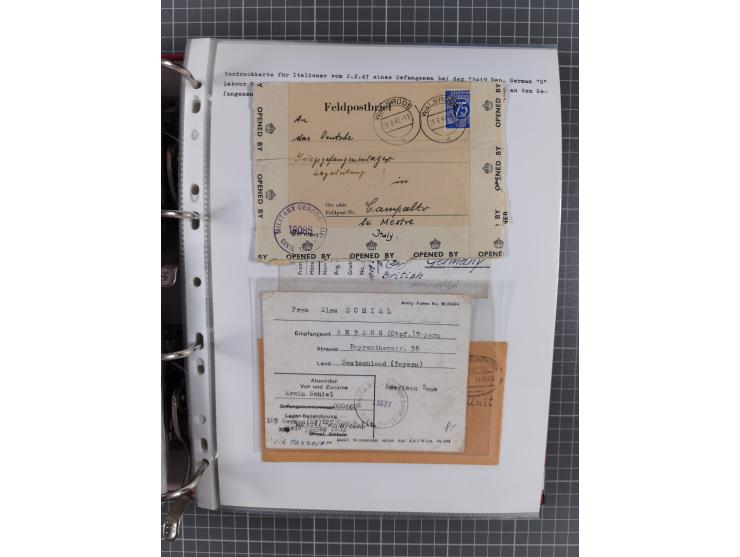 1941/47, umfangreiche Sammlung “Kriegsgefangenen- und Suchdienstpost” mit vielen verschiedenen Lagern, Zensuren, Überrolller,