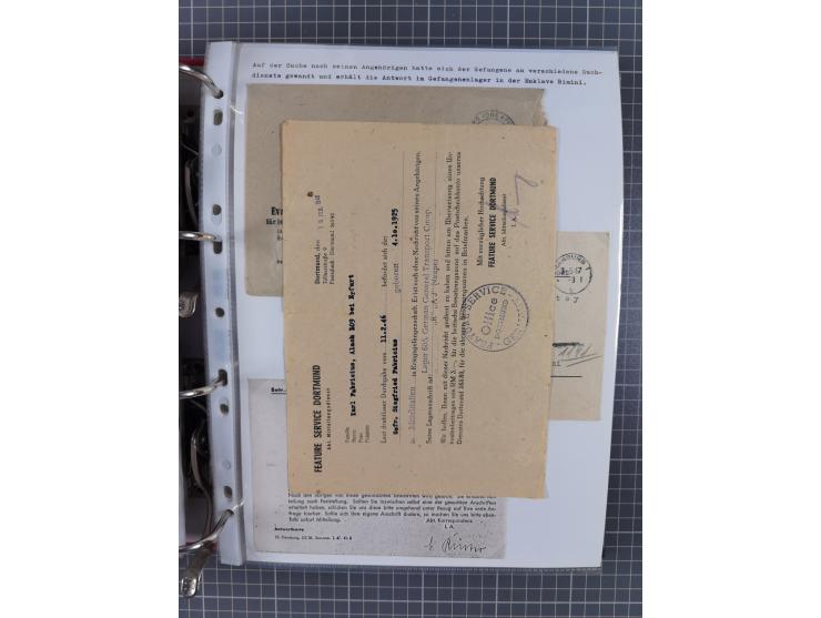 1941/47, umfangreiche Sammlung “Kriegsgefangenen- und Suchdienstpost” mit vielen verschiedenen Lagern, Zensuren, Überrolller,