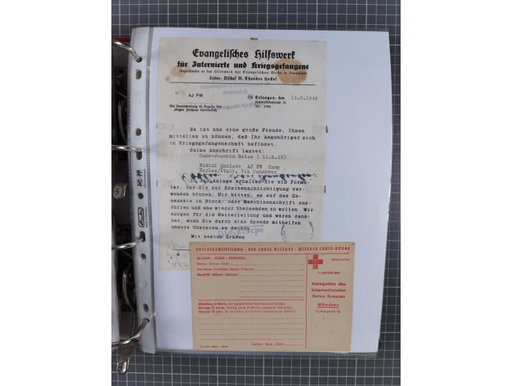 1941/47, umfangreiche Sammlung “Kriegsgefangenen- und Suchdienstpost” mit vielen verschiedenen Lagern, Zensuren, Überrolller,