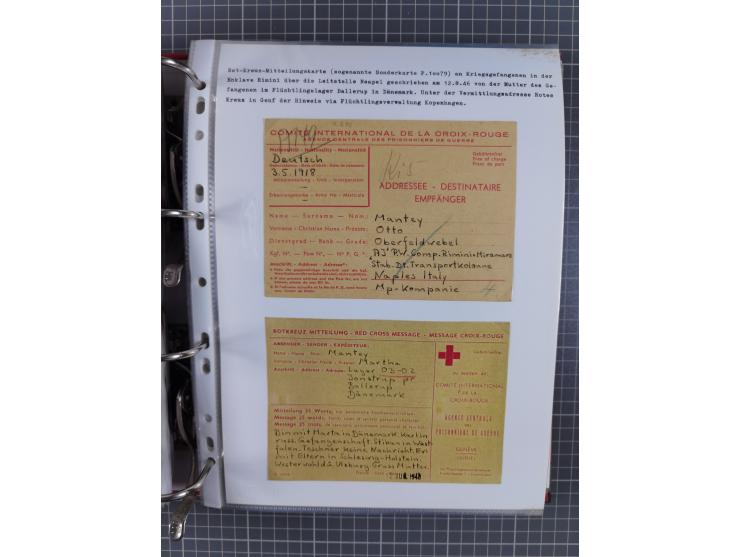 1941/47, umfangreiche Sammlung “Kriegsgefangenen- und Suchdienstpost” mit vielen verschiedenen Lagern, Zensuren, Überrolller,
