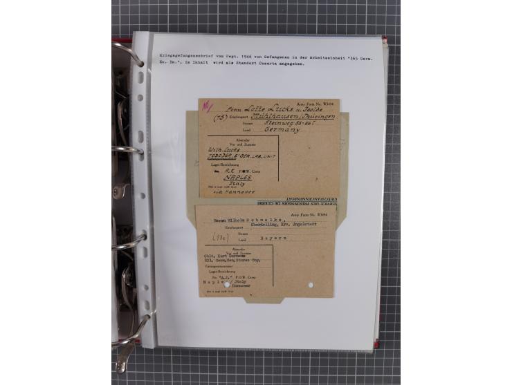 1941/47, umfangreiche Sammlung “Kriegsgefangenen- und Suchdienstpost” mit vielen verschiedenen Lagern, Zensuren, Überrolller,