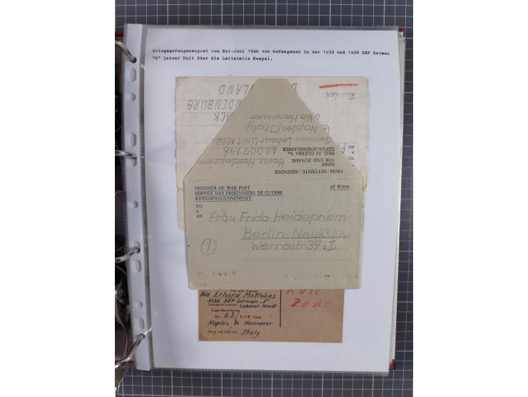 1941/47, umfangreiche Sammlung “Kriegsgefangenen- und Suchdienstpost” mit vielen verschiedenen Lagern, Zensuren, Überrolller,