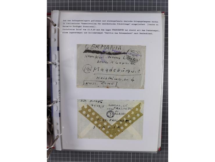 1941/47, umfangreiche Sammlung “Kriegsgefangenen- und Suchdienstpost” mit vielen verschiedenen Lagern, Zensuren, Überrolller,