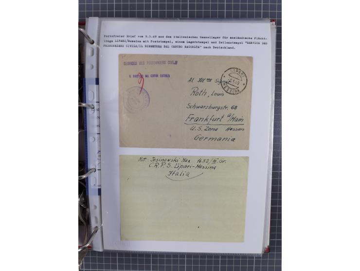 1941/47, umfangreiche Sammlung “Kriegsgefangenen- und Suchdienstpost” mit vielen verschiedenen Lagern, Zensuren, Überrolller,