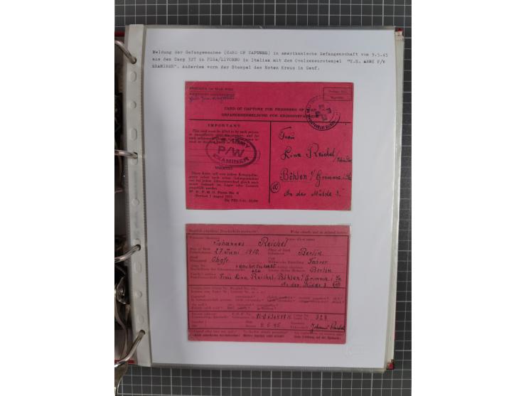 1941/47, umfangreiche Sammlung “Kriegsgefangenen- und Suchdienstpost” mit vielen verschiedenen Lagern, Zensuren, Überrolller,