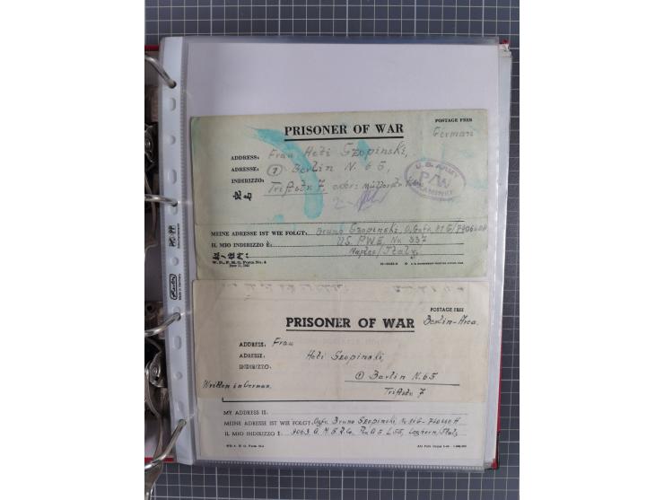1941/47, umfangreiche Sammlung “Kriegsgefangenen- und Suchdienstpost” mit vielen verschiedenen Lagern, Zensuren, Überrolller,