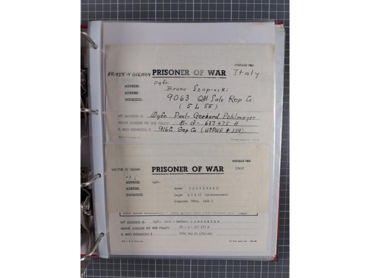 1941/47, umfangreiche Sammlung “Kriegsgefangenen- und Suchdienstpost” mit vielen verschiedenen Lagern, Zensuren, Überrolller,