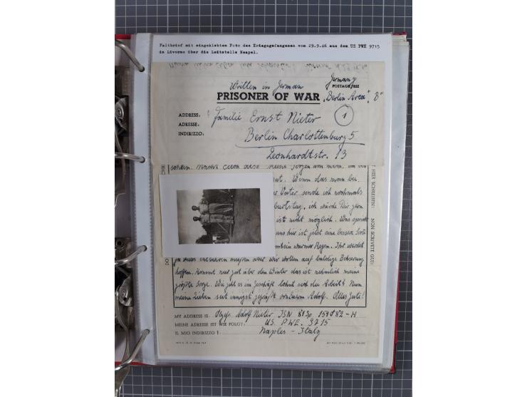 1941/47, umfangreiche Sammlung “Kriegsgefangenen- und Suchdienstpost” mit vielen verschiedenen Lagern, Zensuren, Überrolller,