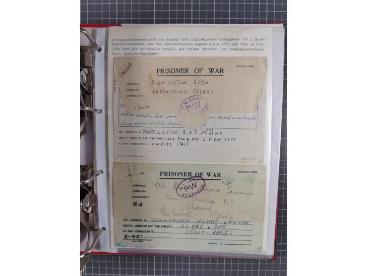 1941/47, umfangreiche Sammlung “Kriegsgefangenen- und Suchdienstpost” mit vielen verschiedenen Lagern, Zensuren, Überrolller,