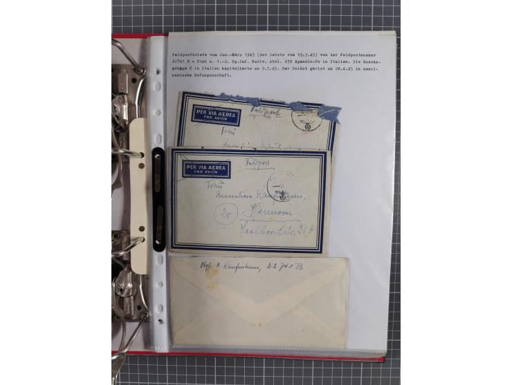 1941/47, umfangreiche Sammlung “Kriegsgefangenen- und Suchdienstpost” mit vielen verschiedenen Lagern, Zensuren, Überrolller,