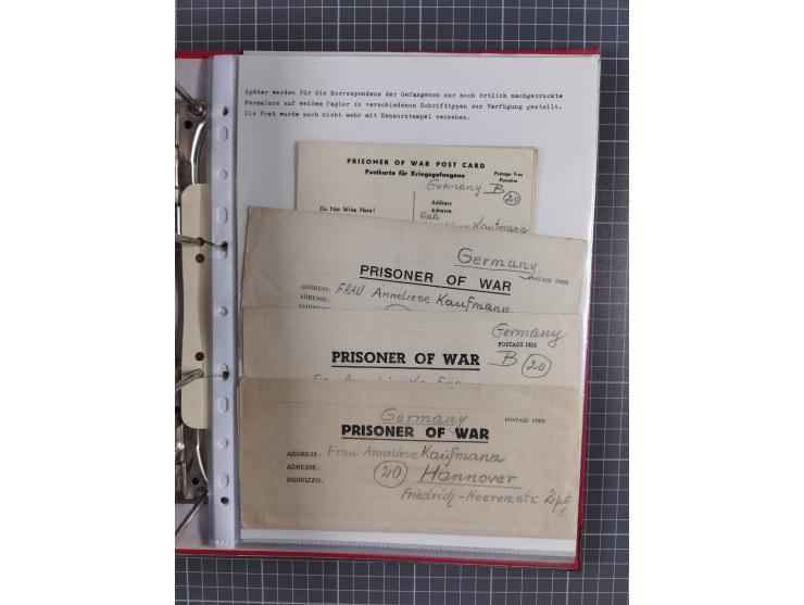 1941/47, umfangreiche Sammlung “Kriegsgefangenen- und Suchdienstpost” mit vielen verschiedenen Lagern, Zensuren, Überrolller,